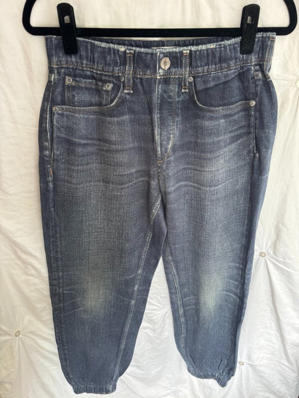 Rag & Bone Miramar Denim Print Jogger Pants Dark Wash Size M